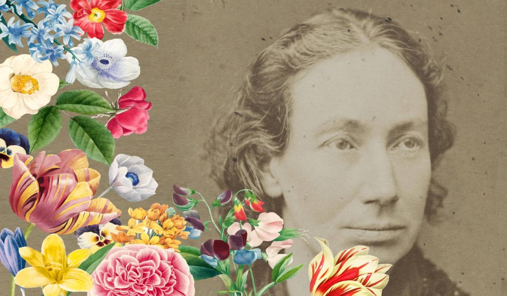 Louise Michel biography portrait with flowers