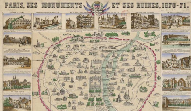 Paris Commune 1871 military Paris map header