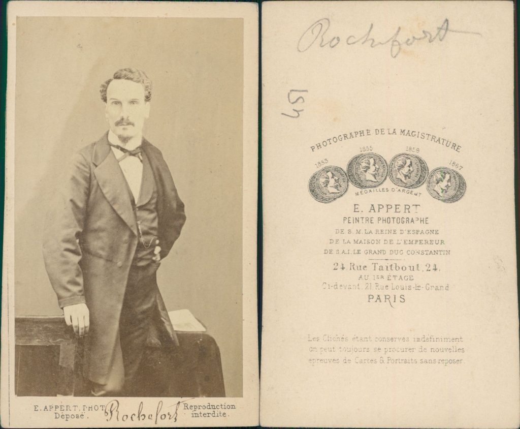 Journalist Henri Rochefort Journalist Henri Rochefort - friend to Louise Michel - Paris Commune 1871 - Collodion portrait by Appert