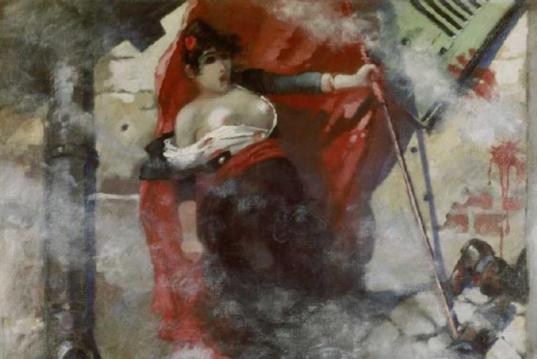 Louise Michel on the Barricades header Paris Commune 1871