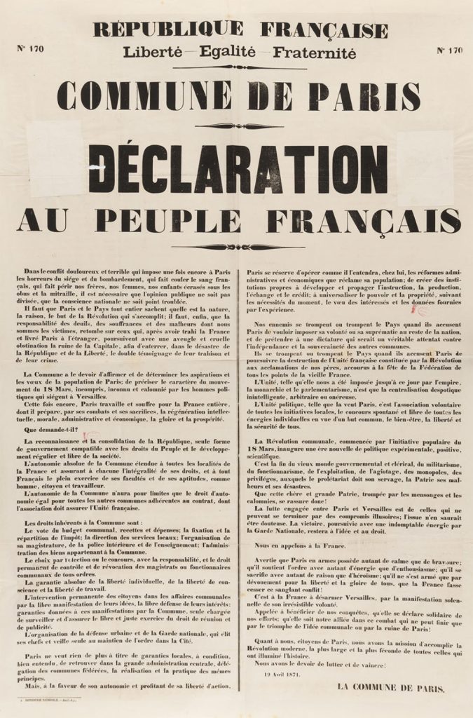 Declaration Au Peuple Francais 19 March 1871