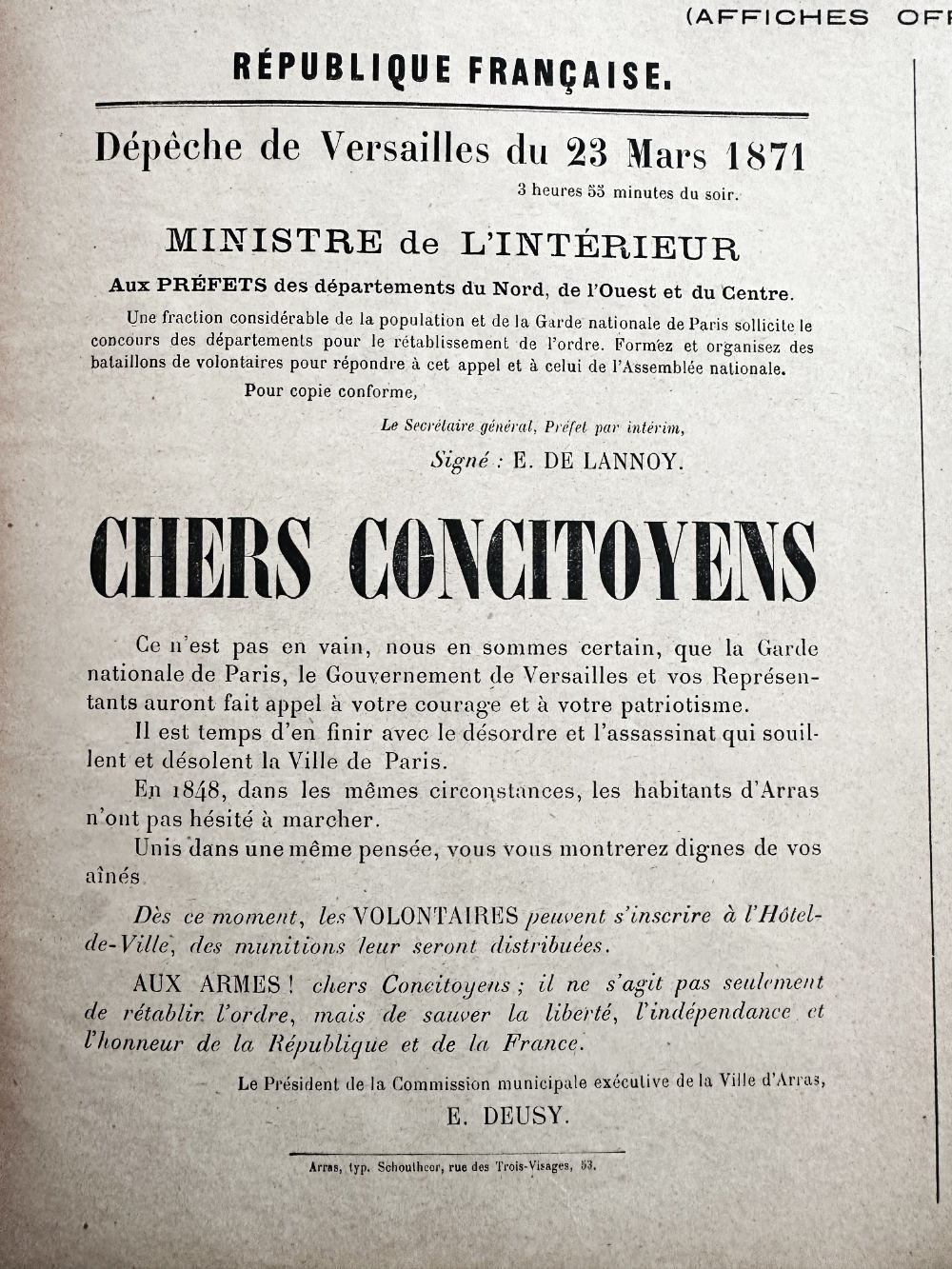 Ministerial Directive 23 March 1871