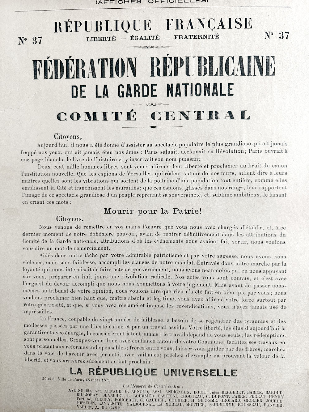 Proclamation of 28 March 1871