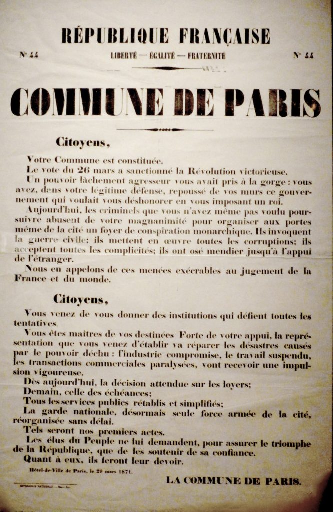 Proclamation of the Commune 29 March 1871
