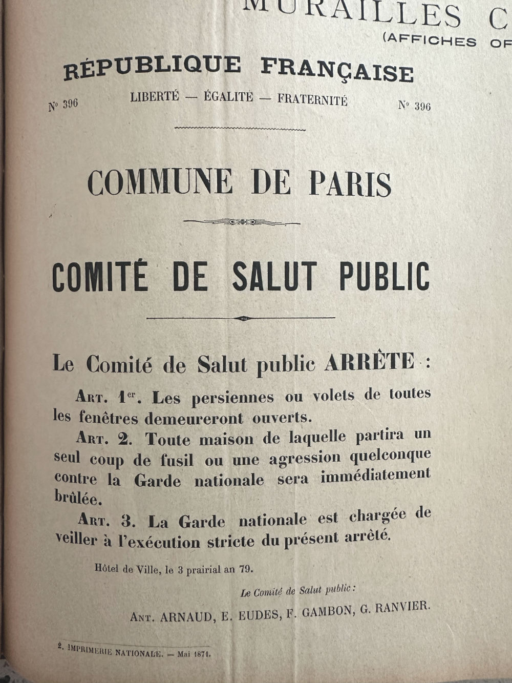 Public Safety decree Paris Commune 23 May 2026