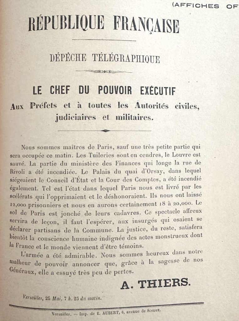 Statement of Thiers 25 May 1871