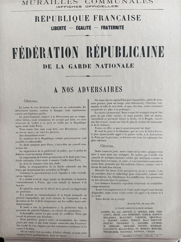To Our Adversaries 24 March 1871