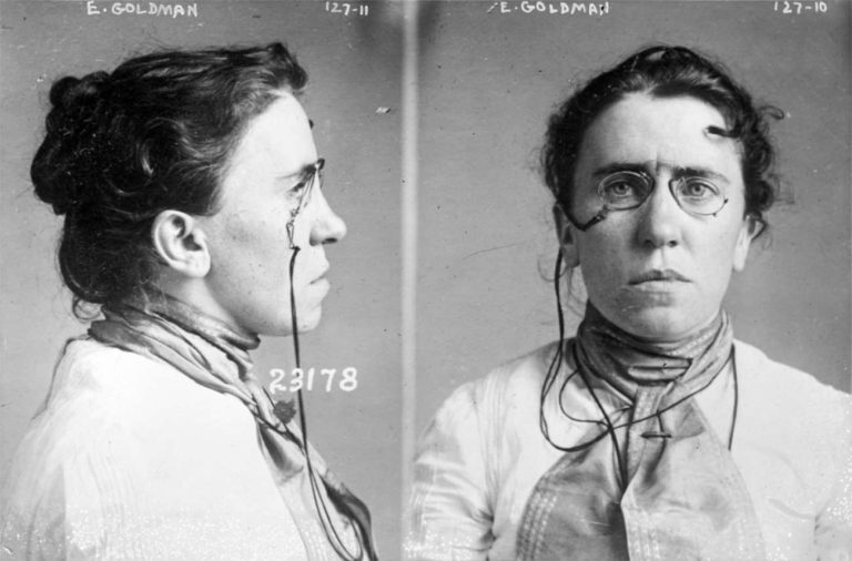Emma Goldman mugshot after arrest 1901