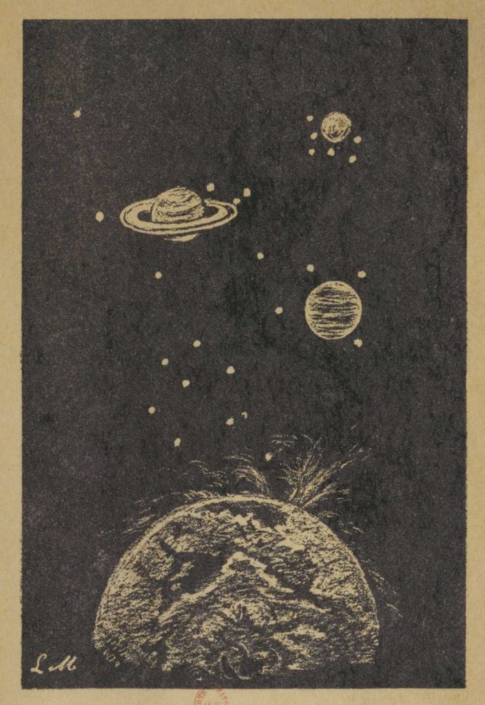 Lectures encyclopédiques par cycles attractifs... par Louise Michel. Illustration of space. 