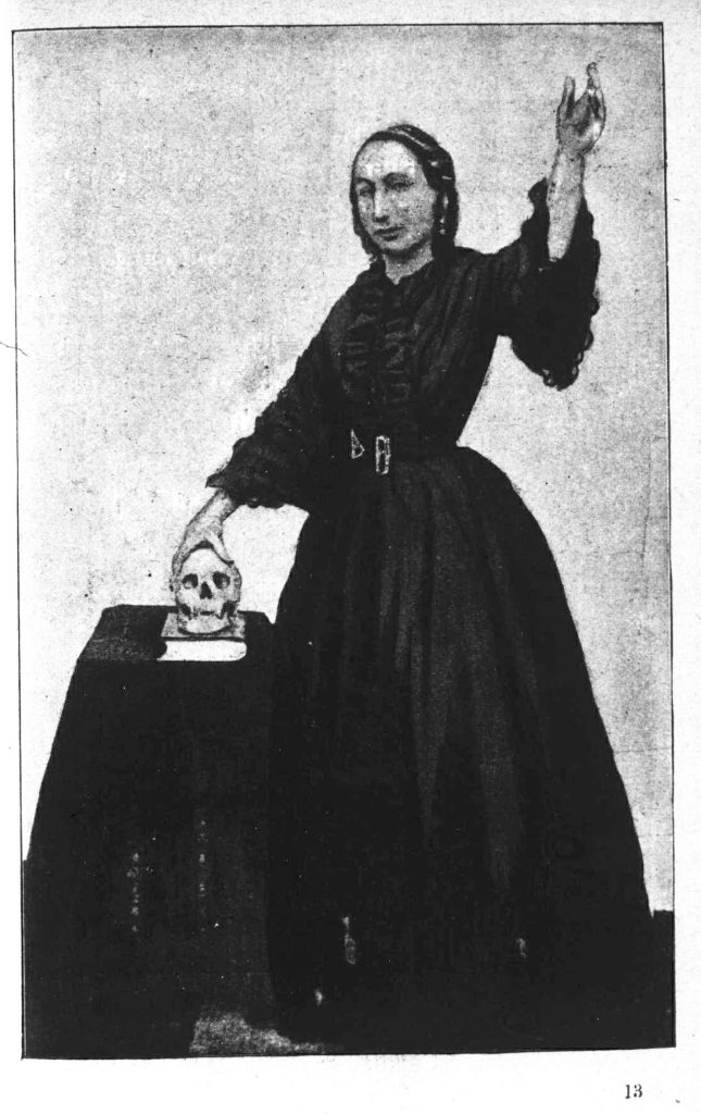 Louise Michel and skull from the book La Bonne Louise