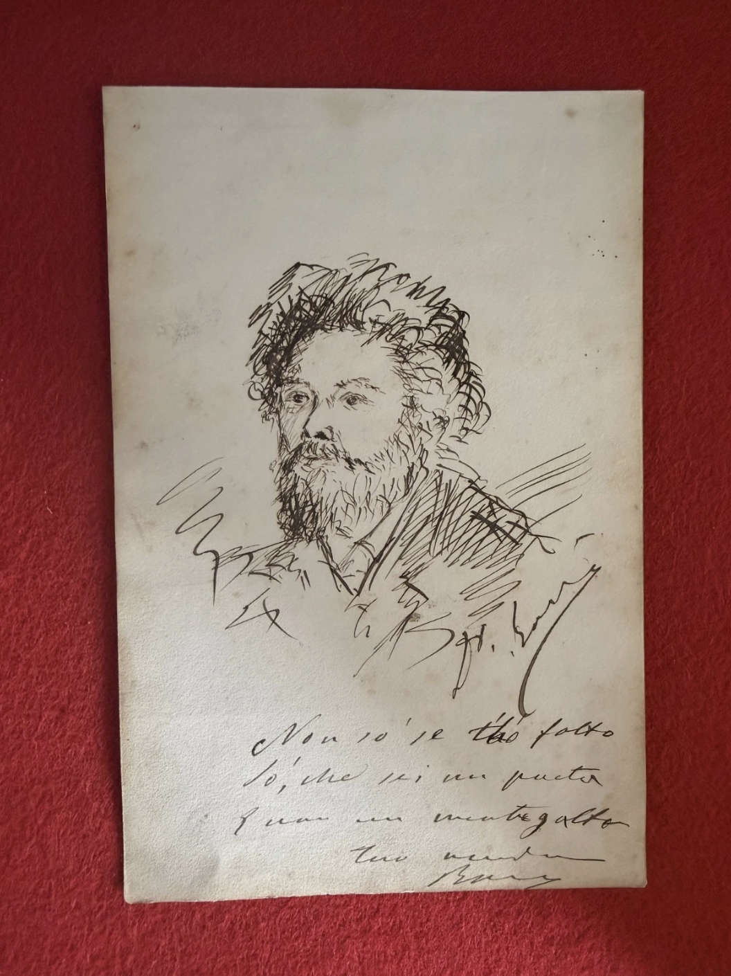 Louise Michel art - pencil illustration of an unknown man